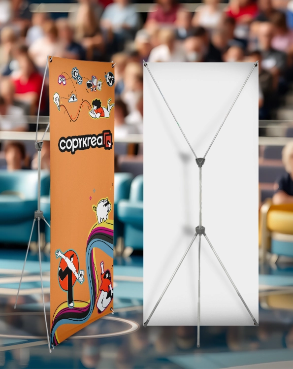 X Banner da Esterno Bifacciale con Base Riempibile